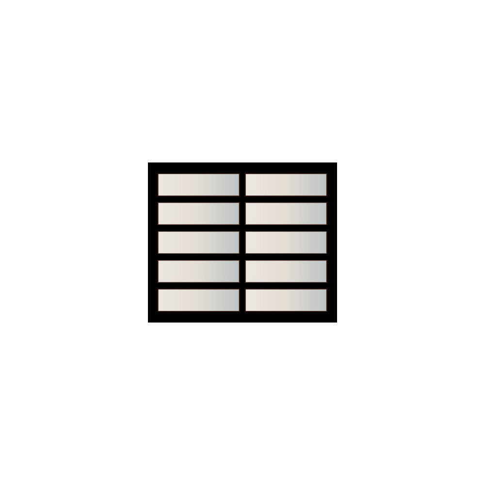 Graphic representation of a tinted glass sectional garage door for modern homes